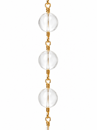 Clear quartz beads connected with hand-wrapped gold wire