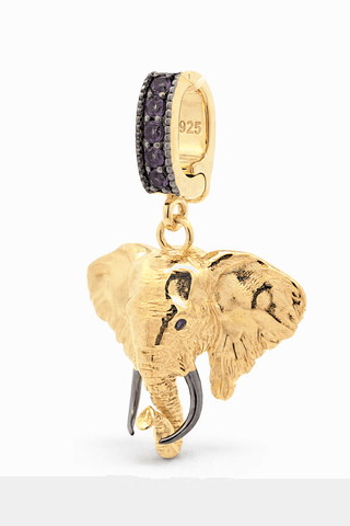 Gold elephant animal charm jewellery polished finish
