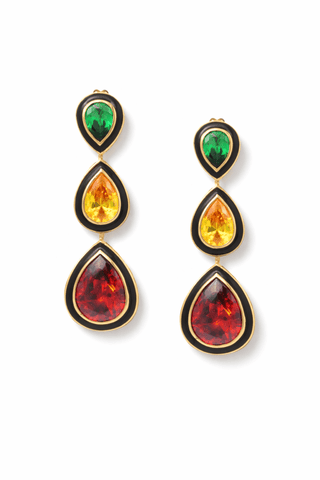 Zion 3-Drop Crystal Earrings – Swarovski Crystals, Gold-Plated Sterling Silver