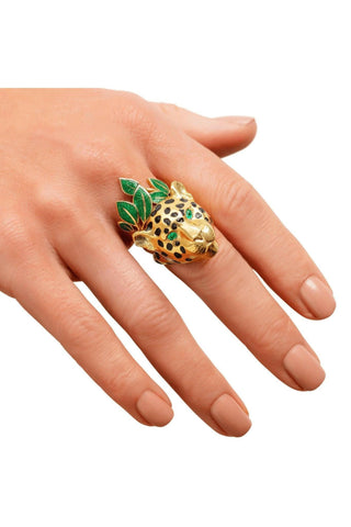 Large Gold Jaguar Ring – handcrafted Italian jewellery by Amanda Marcucci, Florence.